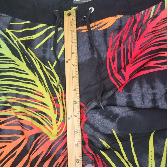 Hurley Mens 33 Board Shorts Swim Trunks Hawaiian Beach‎ Palm Tree Ocean Surf - Picture 8 of 12